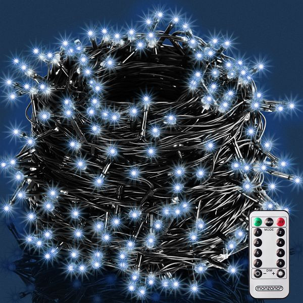 monzana Lichterkette Weihnachten Kaltweiß 20m Fernbedienung, 109463