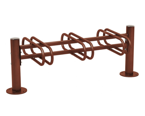Procity Fahrradständer 3 Plätze, gebürsteter Edelstahl, Doppelseitig, Rost Korken Effekt, 207353.S025
