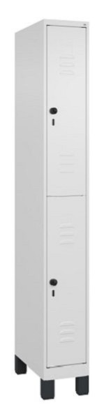 C+P Doppelstöckiger Spind Classic PLUS, Füße, 1950x250x500mm, 9016/9016, 080310-19 S10014