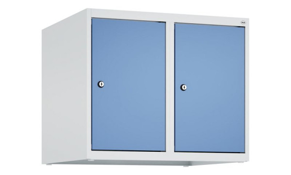 C+P Schrankaufsatz Classic PLUS, Aufsatzschrank, 7035/5023, Zylinderschlösser, 500x600x500mm, 2 Abteile, 080090-20 S10020
