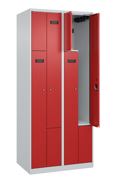 C+P Z-Spind Evolo PLUS, 4 Fächer, 1850x800x500mm, 7035/3000, Zylinderschloss, 049003-224 S10030
