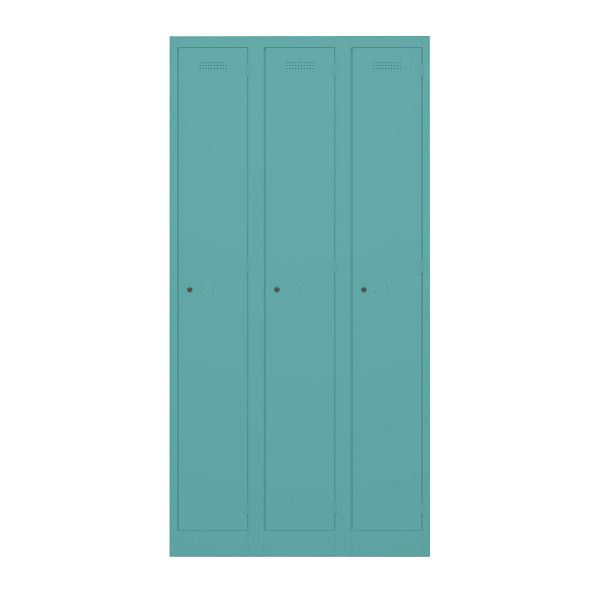 Bisley Garderobenschrank Primary Locker, 3 Abteile, 659 aquamarin, PL3050T1659