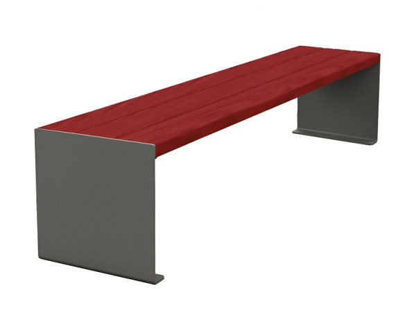 Procity Sitzbank Kube, 1800 mm, Stahl & Holz Ohne Rückenlehne, Mahagoni/Procity Grau, 306392.GPRO.ACAJ