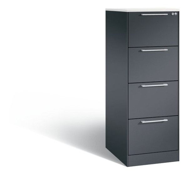 C+P Hängeregistraturschrank Asisto, H1310xB440xT600mm, Farbe: Schwarzgrau, Bügelgriff, 146225-411 S10196