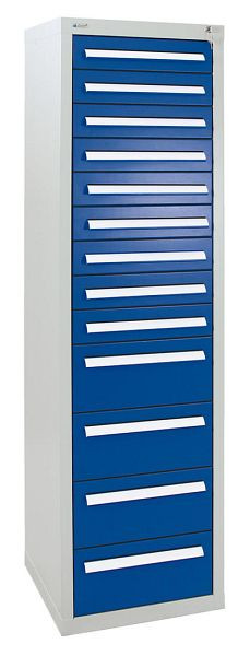 stumpf Schubladenschrank Serie T-100/35-5, RAL 7035/5010, 13 Schubladen (9x100, 4x200mm), 8155874