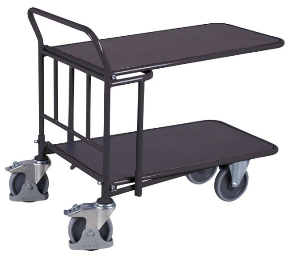 VARIOfit C+C Wagen mit 2 Ladeflächen aus Siebdruckplatte, Ladefläche: 880 x 500 mm, RAL 7016 anthrazitgrau, sw-500.112/AG
