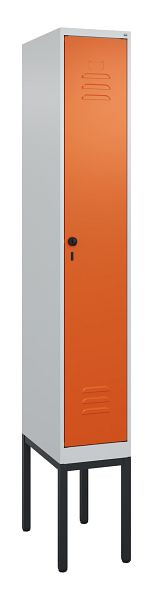 C+P Umkleidespind Classic PLUS mit Mitteltrennwand, Gestell, 2120x300x500mm, 7035/2004, Drehriegel, 0800307-10F S10030