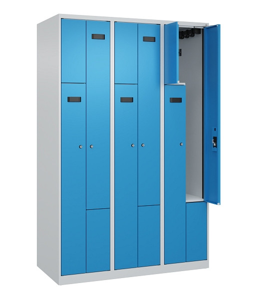 C+P Z-Spind Evolo PLUS, 6 Fächer, 1850x1200x500mm, 7035/5012, Zylinderschloss, 049003-326 S10034