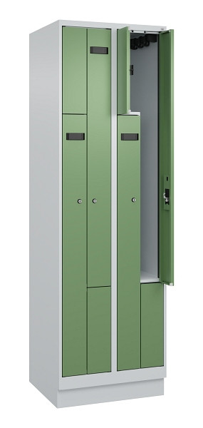 C+P Z-Spind Evolo PLUS, Sockel, 4 Fächer, 1950x600x500mm, 7035/6011, Zylinderschloss, 049023-204 S10037