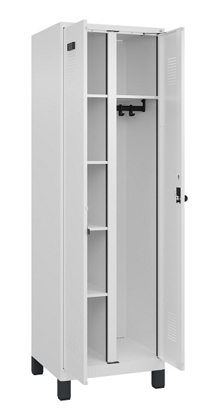 C+P Wäsche-/Garderobenspind Evolo PLUS, mit Füßen, 2 Abteile, 1950x600x500mm, 9, Frontfarbe RAL 9016 Verkehrsweiß, Drehriegel, 049610-20 S10020