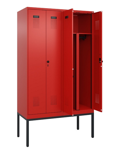 C+P PSA Doppel-Spind Evolo PLUS, Gestell, 4 Abteile, 2120x1200x500mm, 3020/3020, Drehriegel, 0490327-40P S10025