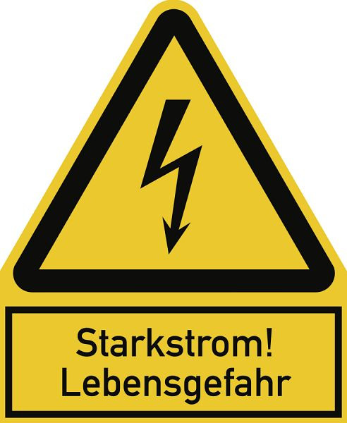 Moedel Starkstrom! Lebensgefahr, Kombischild, Aluminium, 200x244 mm, 57997