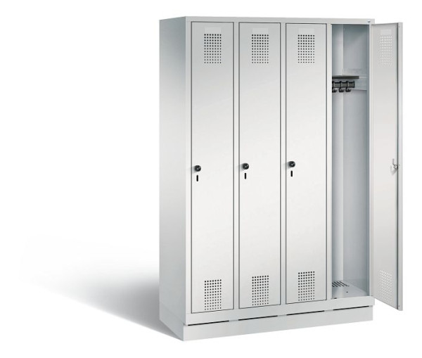 C+P Garderobenschrank Evolo, H1800xB1190xT500mm, Farbe: Lichtgrau, 48020-40 S10011