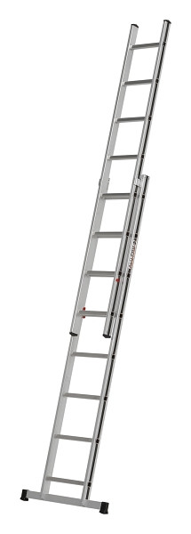 ALU-PRO Schiebeleiter zweiteilig, 2x8 Sprossen, Länge eingefahren 2,31 m / ausgefahren 3,99 m, 7004616