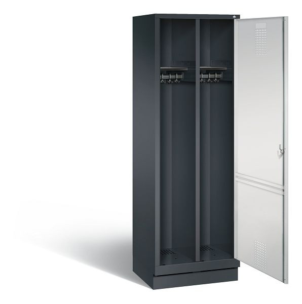 C+P Schwarz-Weiss-Spind Evolo, H1800xB610xT500mm, Farbe: Schwarzgrau / Lichtgrau, 48220-20 S10029