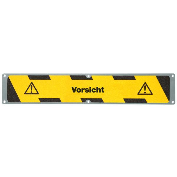 Mehlhose Antirutschplatte Aluminium mit m2 Antirutschbelag, "Vorsicht" 114x635mm, APM15F1