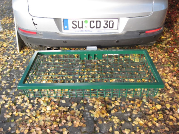 Heck-Pack Heckträger Optimal, hochklappbar, Grün Matt pulverbeschichtet mit Schnellverschluss in der Größe 1200 x 600 x 175 mm, 900436