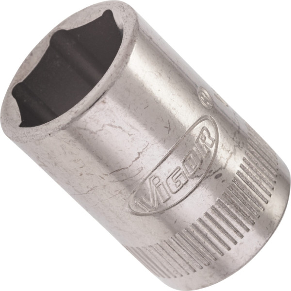 VIGOR Steckschlüsseleinsatz, Vierkant hohl 6,3 mm (1/4 Zoll), Außen-Sechskant Profil, 12 mm, V2424N