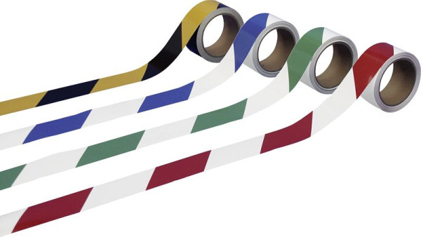 Moedel Warnmarkierung linksweisend, PVC-Folie, Gelb-Schwarz, 50 mm x 16,5 m, 54294