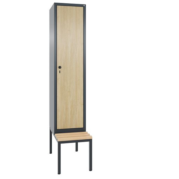 C+P Spind Evolo, 1 Abteil, H2090xB420xT815 mm, Anthrazit/HPL Eiche, 48050-12 S10372