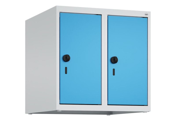 C+P Schrankaufsatz Classic PLUS, Aufsatzschrank, 7035/5012, Drehriegel, 500x500x500mm, 2 Abteile, 080090-29 S10004