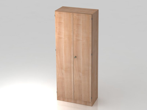 Hammerbacher Garderobenschrank 5OH, Sockelblende, Streifengriff Nussbaum/Nussbaum, 80x42x200,4 cm (BxTxH), V6200/N/N/SG