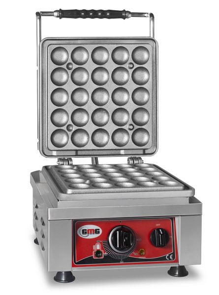 GMG Waffeleisen Lokmia-L, 1x (Ø 25 x 4,2cm x 1,2cm / 2,4cm), 50° bis 300°C feste Backplatte aus Gusseisen, umlaufende Fettfangrinne, KGW-07L