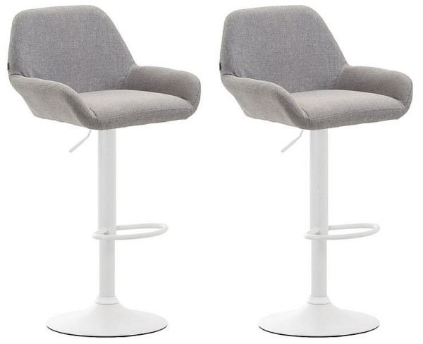CLP Barhocker Braga Stoff weiß, grau, VE: 2 Stück, 316069
