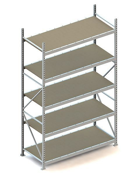 Meta MINI-RACK GR 3000x1800x800 mm, verzinkt, mit Spanplatte, Bodenanzahl: 5, 20051334