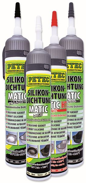 Petec Silikondichtung Matic, Grau, 200ml, VE: 12 Stück, 97620