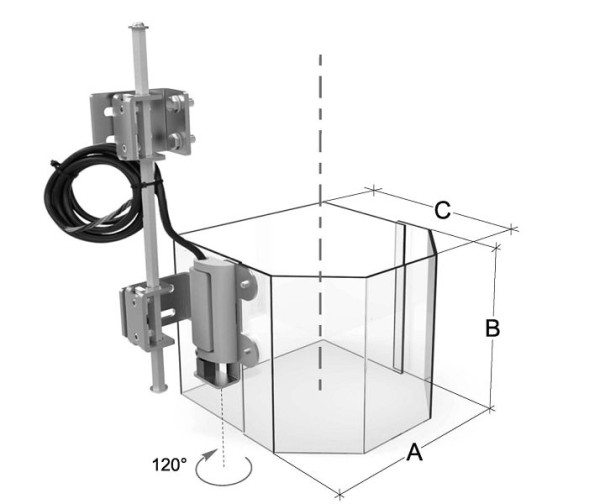 MACK Rundum-Schutzabdeckung für Ständerbohrmaschinen, klappbar, 130 mm, ZE-RBS30-130