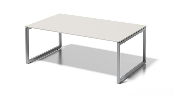 Bisley Cito Chefarbeitsplatz/Konferenztisch, 730 mm höhenfixes O-Gestell, H 19 x B 2000 x T 1200 mm, grauweiß/silber, DOF2012GW355
