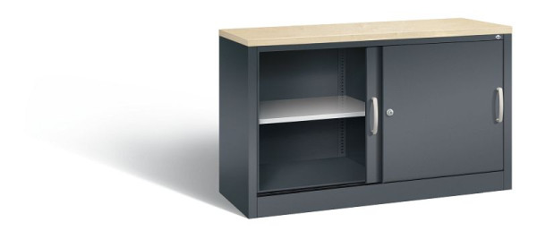 C+P Sideboard mit Schiebetüren Acurado, H720xB1200xT400mm, Farbe: Anthrazitgrau, Bügelgriff, 2 OH, 5723-00 S10380