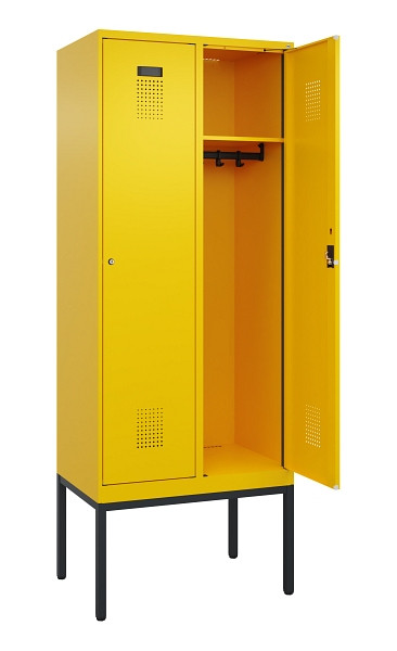 C+P Spind Evolo PLUS, Gestell, 2 Abteile, 2120x800x500mm, 1023/1023, Verschluss Zylinderschloss, Ablageböden 2, 0490307-22 S10049