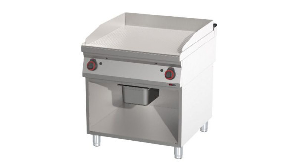 RM Thermik Serie 900, Gas-Grillplatte mit Unterbau, 800x900x900 mm, gerillte Grillfläche, FTR-90/80G