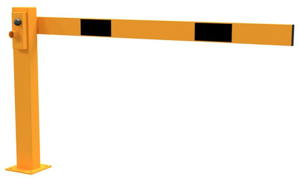 Schake Kompakte Handschranke 1,5m, gelb / schwarz, mit Dreikantverschluss, 4011_151FPBG