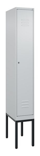 C+P Umkleidespind Classic PLUS mit Mitteltrennwand, Gestell, 2120x300x500mm, 7035/7035, Zylinderschloss, 0800307-10F S10024