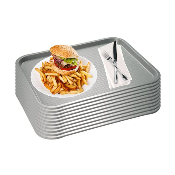 APS Fast Food Tablett, Serviertablett, 41 x 30,5 cm, grau, VE: 10er-Set, 67536