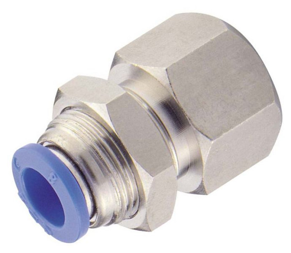 timmer B-GAS-10-1/4-MSv-bl, Gerade Aufschraubverschraubung mit Schottverbindung, Schlauch-Ø: 10 mm, Gewinde: 1/4", VE: 10 Stück, 03181237