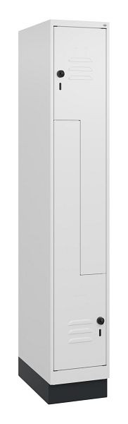 C+P Z-Spind Classic PLUS, Sockel, 2 Abteile, 1800x300x500mm, 9016/9016, Drehriegel, 0800237-102 S10014