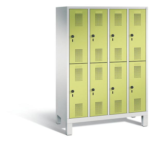 C+P Spind Evolo, 8 Fächer, H1650xB1190xT500 mm, Lichtgrau/Viridingrün, 483106-40 S10099