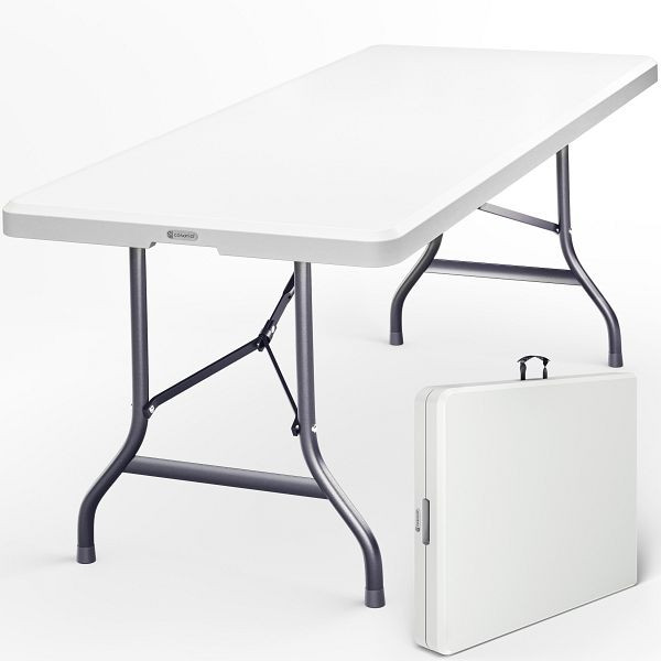 casaria Klapptisch Weiß Kunststoff 183x76cm, 100082