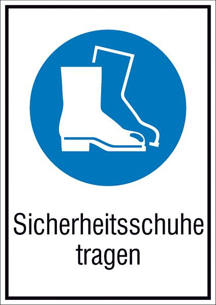 SafetyMarking Gebots-Kombischild, Sicherheitsschuhe tragen, BxH 26,2x37,1 cm, Aluminium, 11.0698