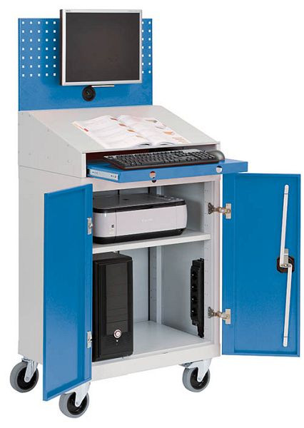 Bedrunka+Hirth Gehäuse mit Flügeltüren + Platte, für Computerwagen T500-1, BxTxH 680 x 500 x 844 mm, 04.680.01