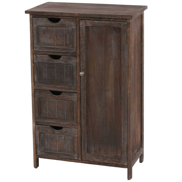 Mendler Kommode HWC-D12, Schrank Schubladenkommode, Shabby-Look Vintage 82x55x30cm, braun, 35433