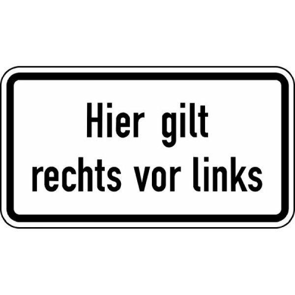 Stein HGS Hier gilt rechts vor links Nr. 2804, 600 x 330 mm, Flachform 3 mm, RA2, 2804-223