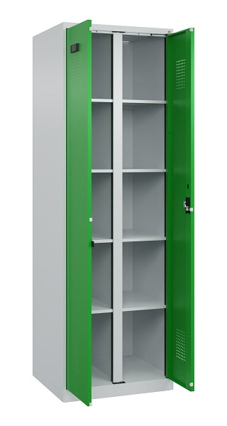 C+P Wäsche-Spind Evolo PLUS, 2 Abteile, 1850x600x500mm, 7035/6037, Verschluss Zylinderschloss, 049002-20B S10038