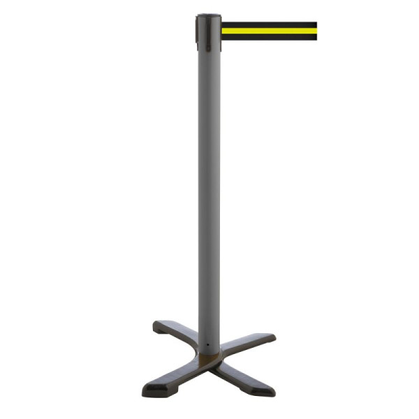 Stein HGS Personenleitsystem -P-Line Compact-, grau, schwarz/gelb/schwarz waagerecht (gestreift), mit Gurtendstück (Standard), 34866-0602