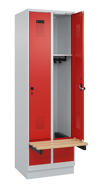C+P Spind Evolo PLUS, 2 Abteil, 1950x600x815mm, 7035/3020, Drehriegel, 049040-20 S10005