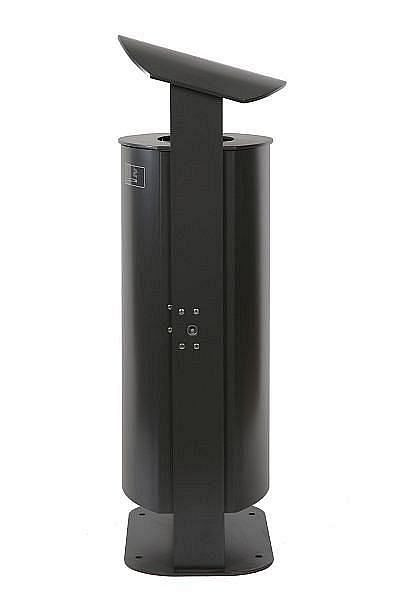 Renner Stand-Abfallbehälter, gewölbte Haube ca. 70 L, mit Ascher, mit stabiler Bodenplatte zum Aufschrauben, kobaltblau, 7093-10PB 5013